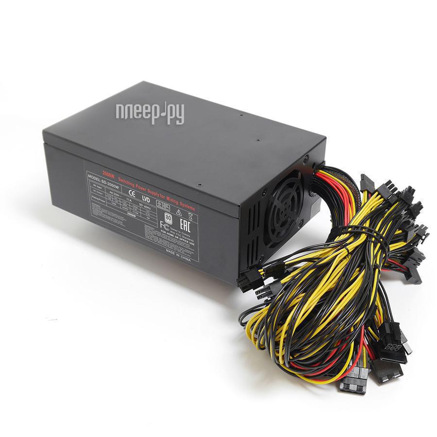 БП R-Senda SD-2000W 2000W Mining PSU (Connector: 8pin(4+4pin) *1pc, 24pin*1 pc, 6+2pin *12pcs, sata*8pcs, Molex*6pcs) RTL