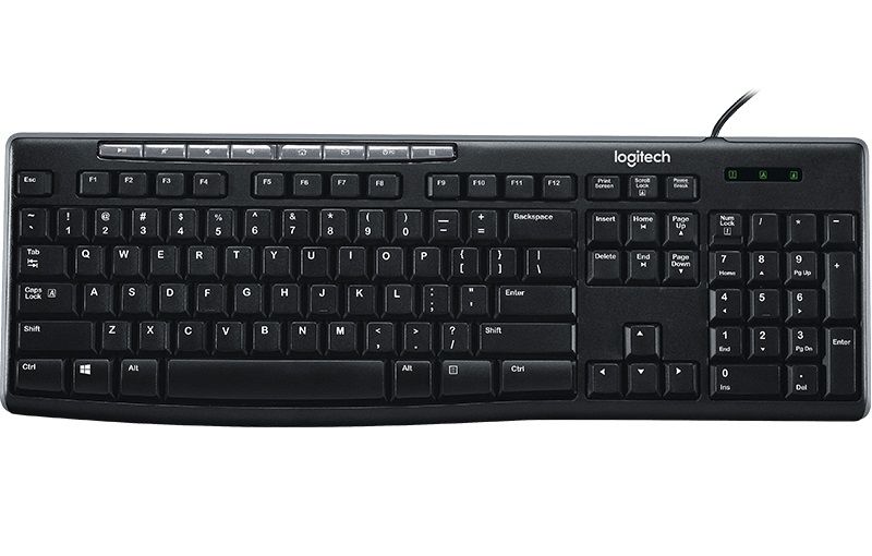 Клавиатура Logitech K200 Media Black, USB, (920-008814) RTL