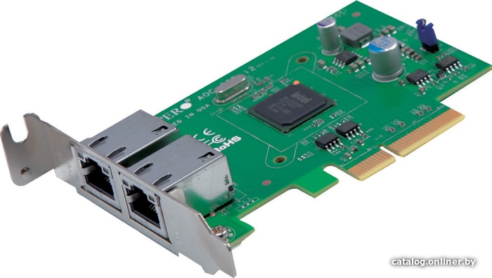 Серв. аксессуар - Supermicro AOC-SGP-I2 LAN 2-port RJ45 Gigabit Ethernet controller, PCI-e x4, Intel® i350AM2