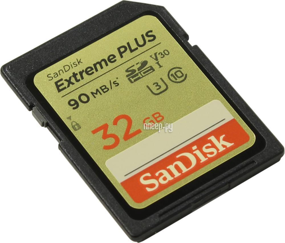 SD 32 Gb SanDisk Extreme Plus (SDSDXWF-032G-GNCIN) SecureDigital XC UHS-I Class10 RTL