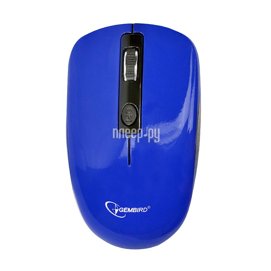 Mouse Wireless Gembird MUSW-400-B (3кн.+скр., синий, USB) RTL 