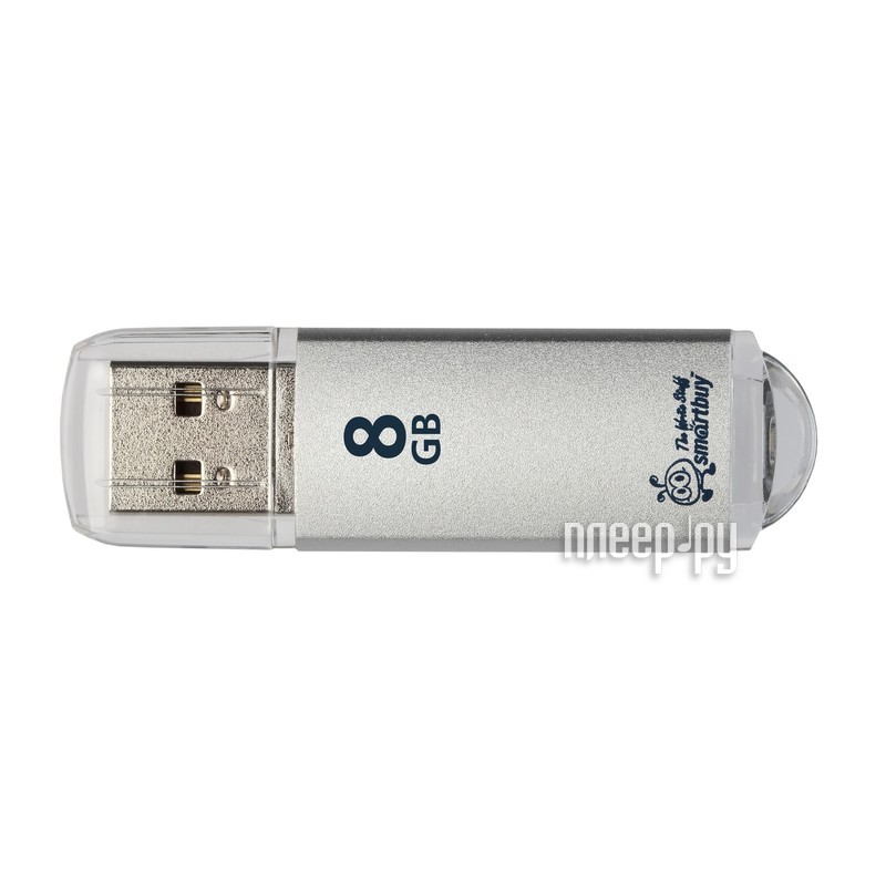 8 Gb SmartBuy Click V-Cut Silver (SB8GBVC-S), USB 2.0