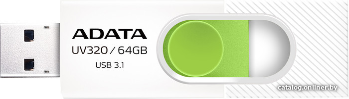 64 Gb USB3.0 A-Data UV320 (AUV320-64G-RWHGN) White-Green