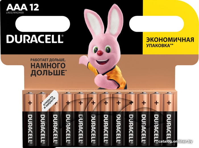 Батарейка Duracell LR03/MX2400-12 (1.5В AAA (12шт./уп.)) RTL