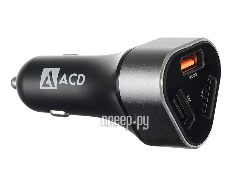 Автомобильное зарядное устройство ACD ACD-C233-X3B Black