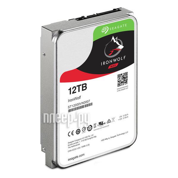 HDD 3.5" SATA-III Seagate 12TB IronWolf NAS (ST12000VN0007) 7200RPM 256Mb 6Gb/s