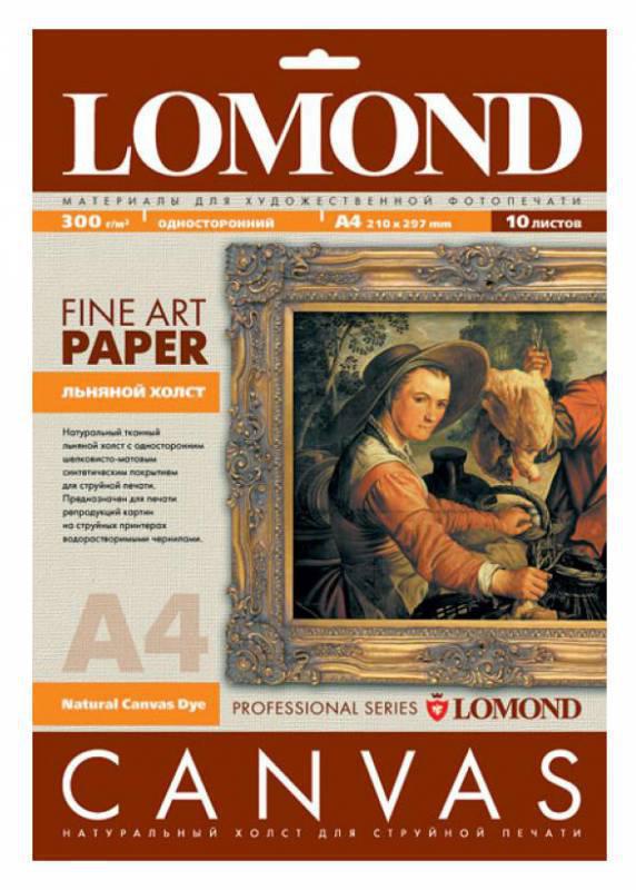 Бумага Lomond 0908411 (A4, 10 листов, 400мкм, натуральный лён) белый холст для струйной печати