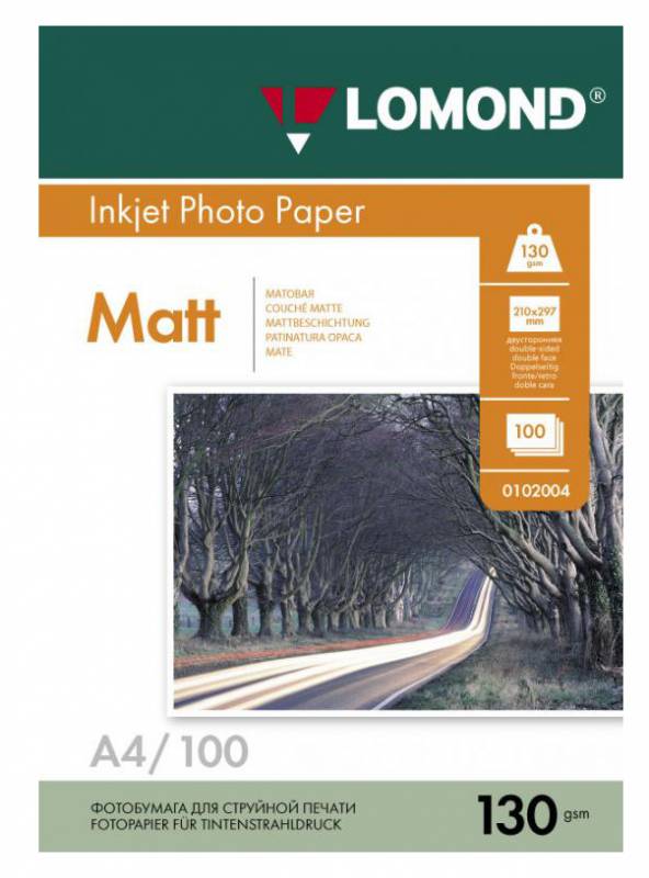 Бумага Lomond 0102004 (A4, 100 листов, 130 г/м2) бумага матовая двусторонняя