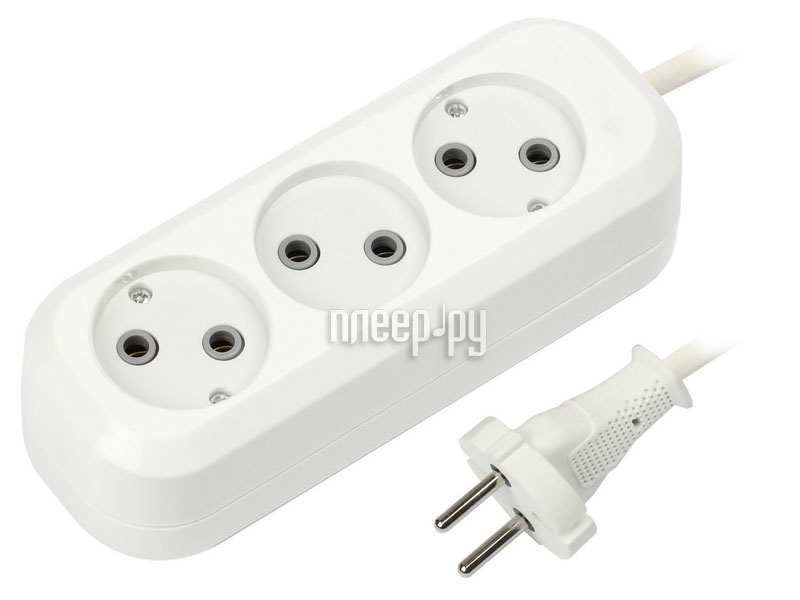 Сетевой фильтр-удлинитель SmartBuy SBE-10-3-02-N, 3 розетки, 2м, белый