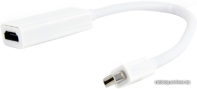 Переходник miniDisplayPort - HDMI, Cablexpert, 20M/19F, белый, пакет (A-mDPM-HDMIF-02-W) 0.15m