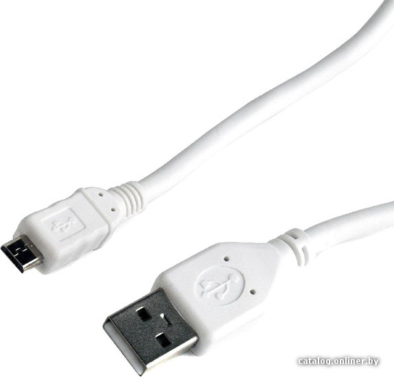 Кабель USB 2.0 A-microB 0.5m Gembird (CCP-mUSB2-AMBM-W-0.5M) экран, White, пакет