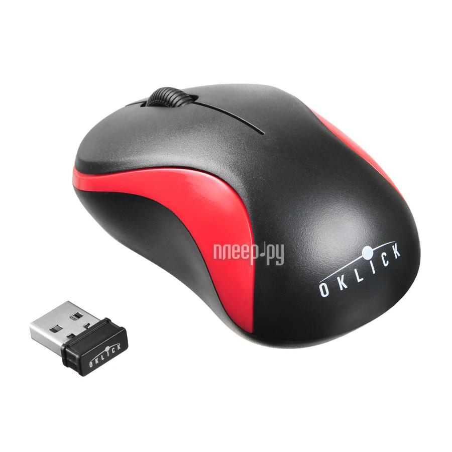 Mouse Wireless Oklick 605SW Black-Red