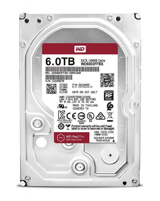 HDD 3.5" SATA-III WD 6TB Red Pro (WD6003FFBX) 7200RPM 128Mb 6Gb/s