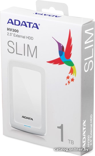 External HDD 2.5" USB3.1 A-Data 2TB HV300 (AHV300-2TU31-CWH) White RTL