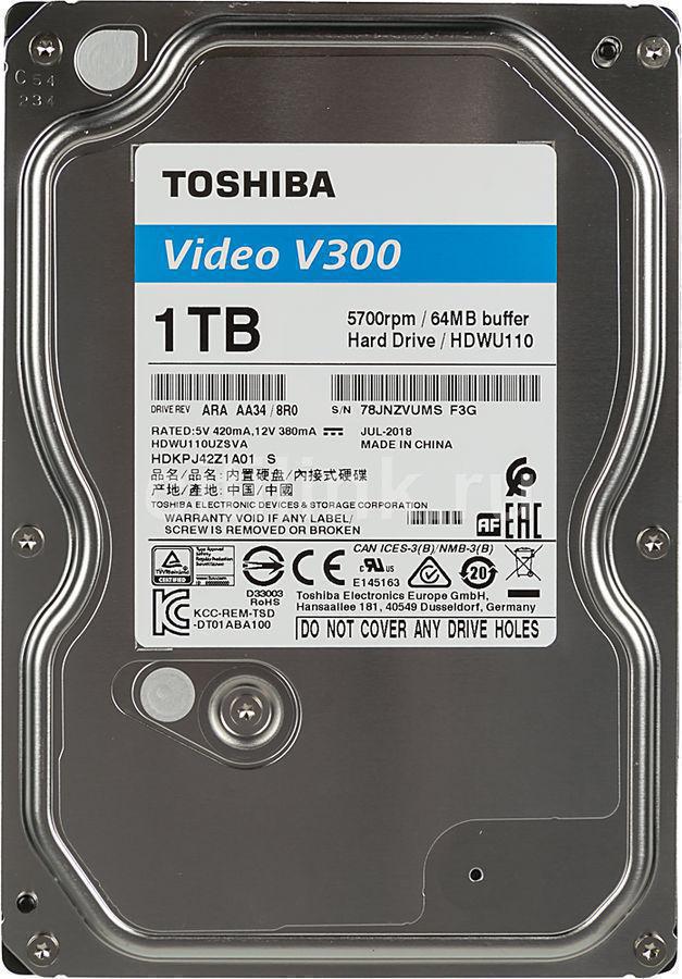 HDD 3.5" SATA-III Toshiba 1TB Video V300 (HDWU110UZSVA) 5700RPM 64Mb 6Gb/s