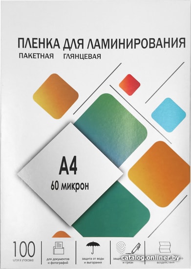 Пленка для ламинирования ГЕЛЕОС А4, (216х303), (60 мик), 100 шт. LPA4-60
