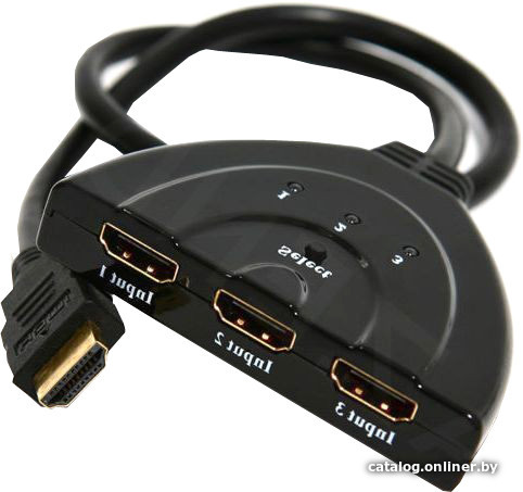 Переключатель HDMI электронный, HD19Fx3/19F, Cablexpert (DSW-HDMI-35) 3 устройства - 1 монитор/ТВ, ПДУ