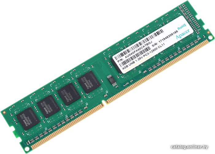DDR III 4096MB PC-12800 1600MHz Apacer (AU04GFA60CATBGJ)