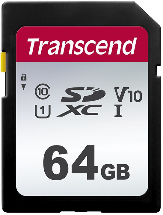 SD 64 Gb Transcend Class 10 SDXC UHS-I U3 (TS64GSDC300S) RTL