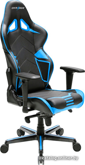 Кресло DXRacer Racing чёрно-синее (OH/RV131/NB, кожа-PU, регулируемый угол наклона, механизм качания) OH/RV131/NB