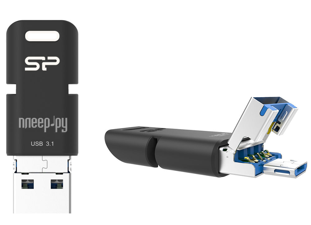 128 Gb USB3.0 Silicon Power Mobile C50 (SP128GBUC3C50V1K) Black Retail