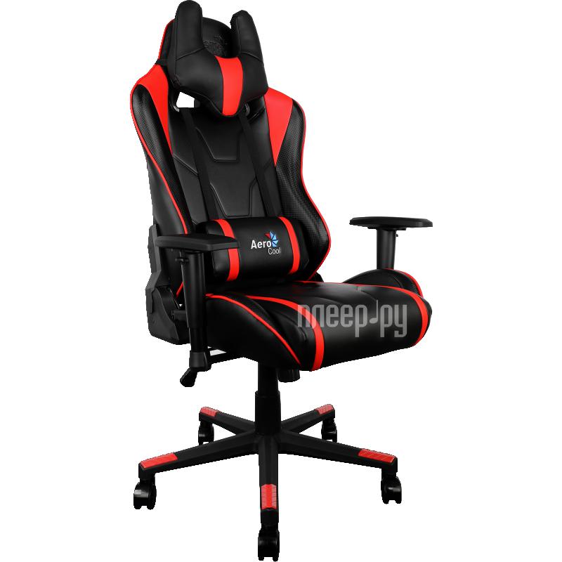 Кресло для геймера Aerocool AC220 AIR-BR , черно-красное, с перфорацией, до 150 кг, размер, см (ШхГхВ) : 66х63х125/133. 4713105968385