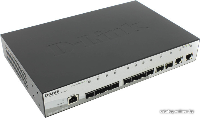 Switch Gigabit D-Link DGS-1210-12TS/ME/B1A, Управляемый коммутатор 2 уровня с 10 портами 1000Base-X SFP и 2 портами 10/100/1000Base-T