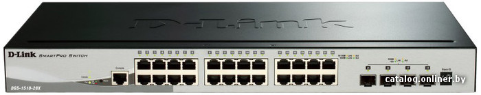 Switch Gigabit D-Link DGS-1510-28X    WebSmartPro коммутатор с 24 портами 10/100/1000Base-T + 4 портами 100/1000/10GBASE-T SFP и функцией энергосбережения