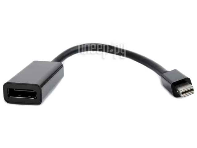 Переходник miniDisplayPort - DisplayPort, Cablexpert, 20M/20F, длина 16см, черный, пакет (A-mDPM-DPF-001) OEM