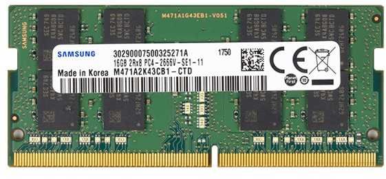 SO-DIMM DDR4 16GB PC-21300 2666Mhz Samsung Original (M471A2K43CB1-CTD) CL16 1.2V