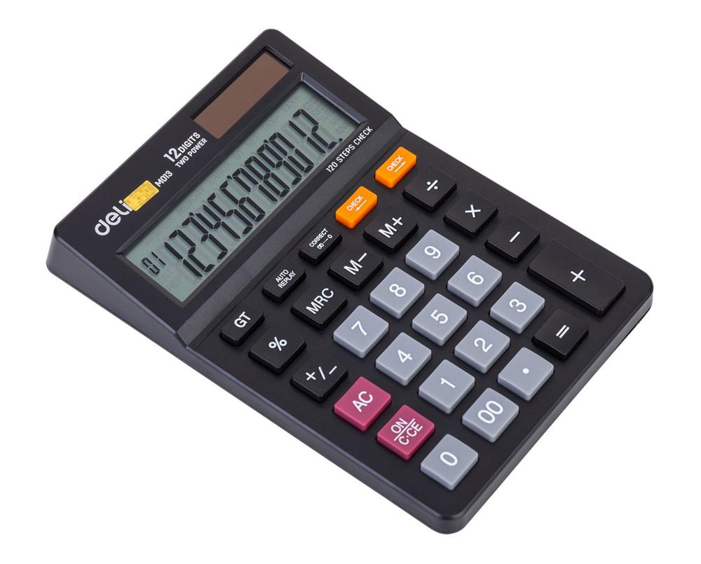 Калькулятор DELI EM01320 12-разрядный черный