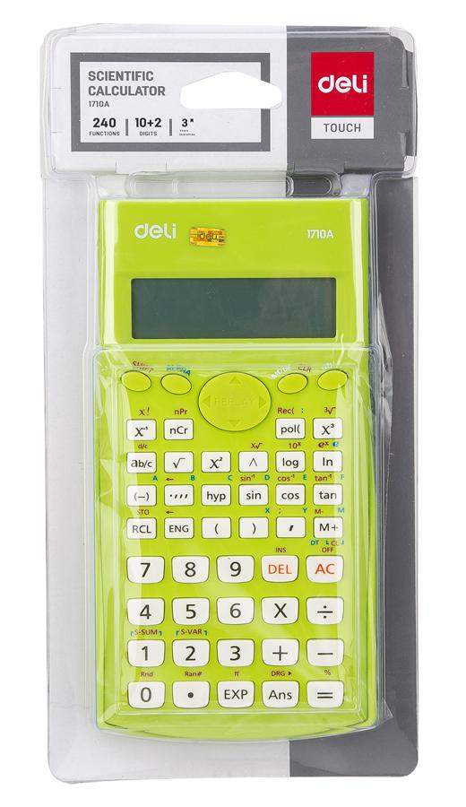 Калькулятор DELI E1710A/GRN 10+2-разрядный зеленый
