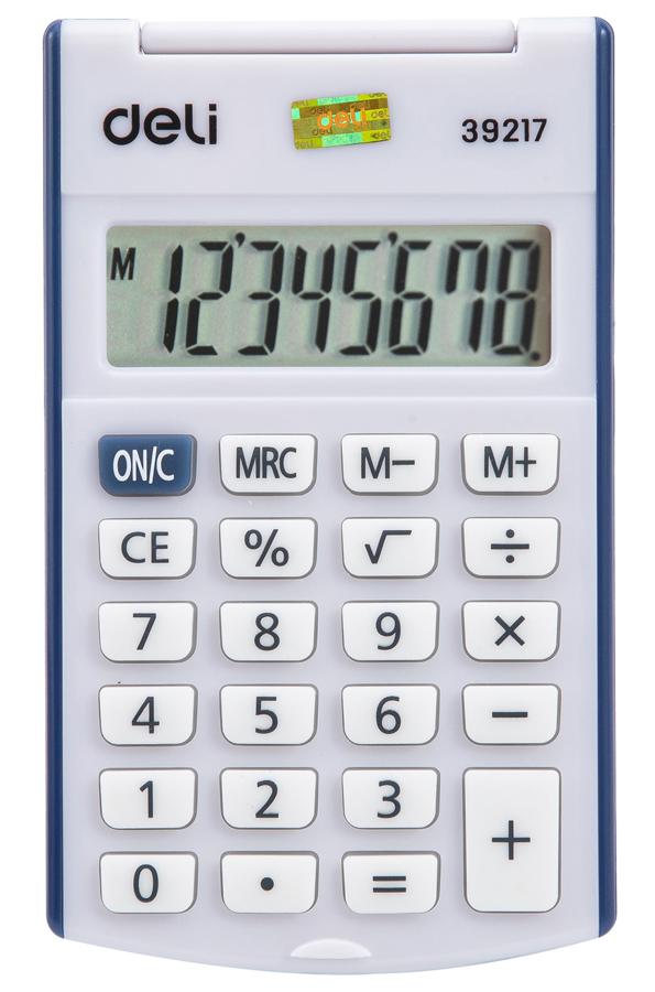 Калькулятор DELI E39217/BLUE, 8-разрядный, синий