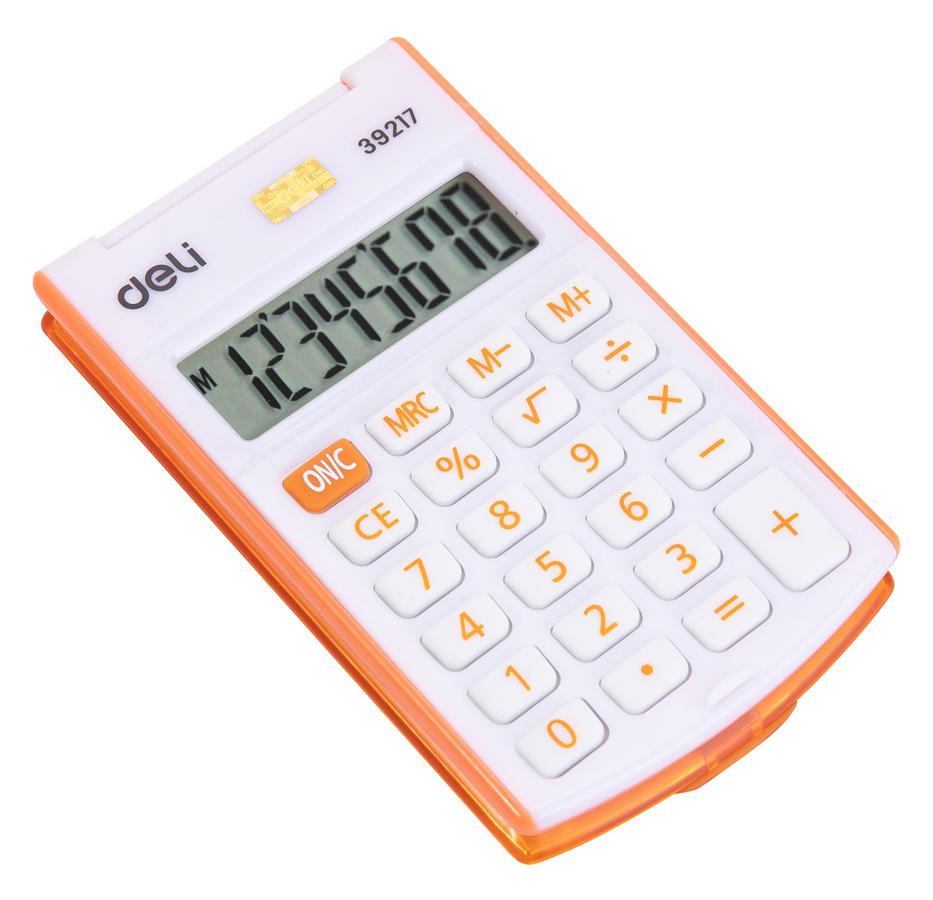 Калькулятор DELI E39217/OR, 8-разрядный, оранжевый