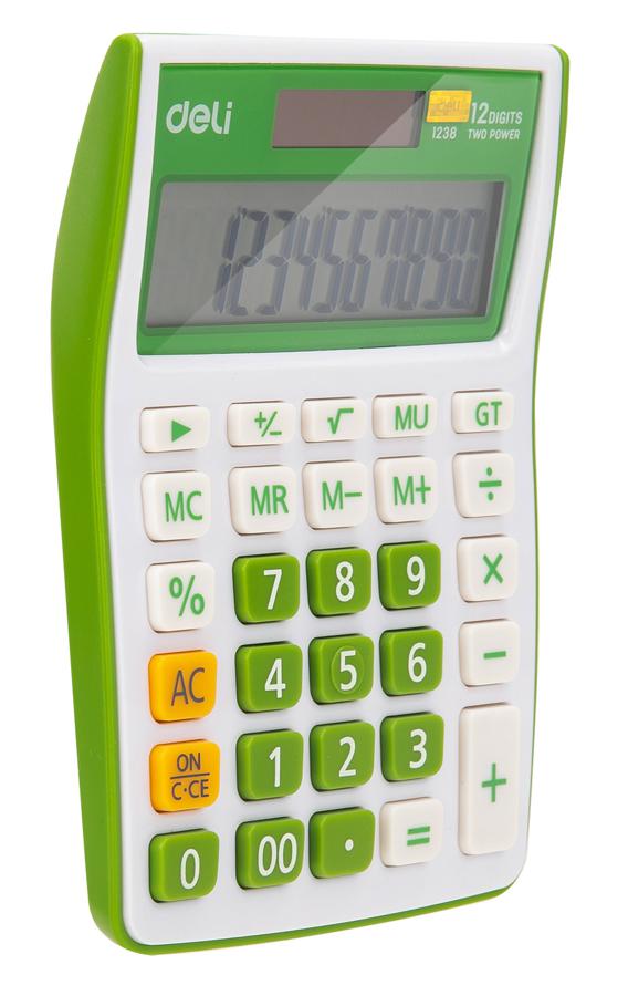 Калькулятор DELI E1238/GRN 12-разрядный зеленый