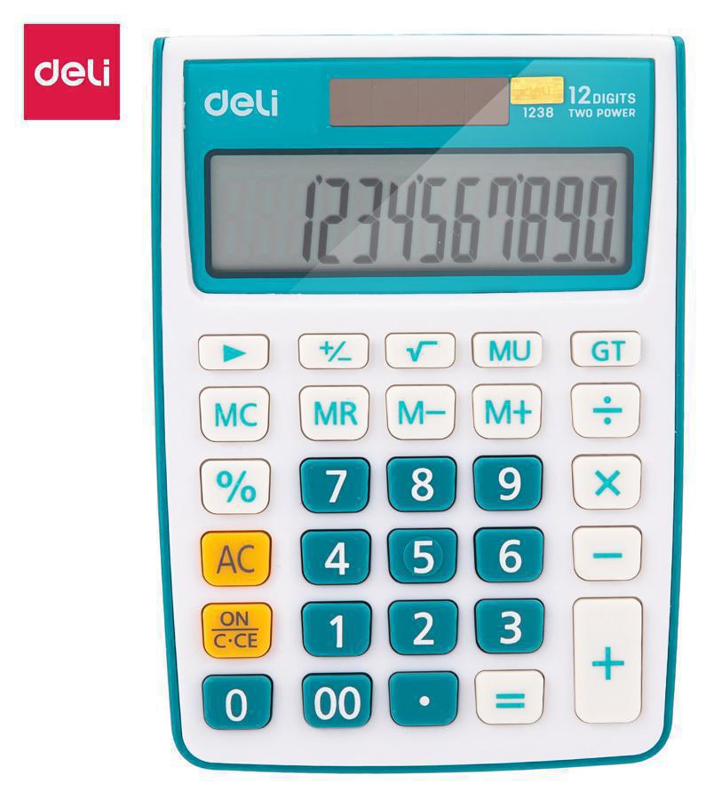 Калькулятор DELI E1238/BLUE 12-разрядный синий