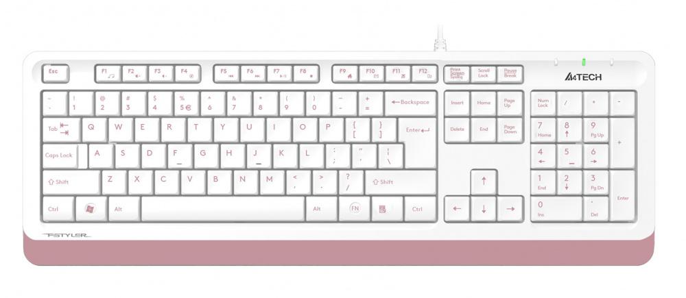 Клавиатура A4TECH Fstyler FK10 USB белый розовый [fk10 pink]