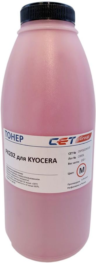 Тонер CET PK202 для Kyocera FS-2126MFP/2626MFP/C8525MFP пурпурный 100грамм бутылка