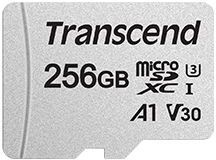 Карта памяти microSDXC UHS-I U3 Transcend 256 ГБ 100 МБ/с Class 10 TS256GUSD300S-A 1 шт. переходник SD