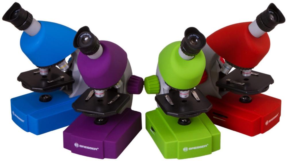 Микроскоп Bresser Junior 70124 монокуляр 40-640x на 3 объектива зеленый