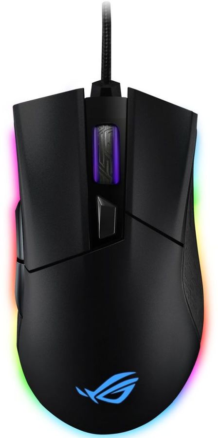 Mouse ASUS ROG Gladius II Origin Игровая мышь (RGB LED, 6 кнопок, 12000 dpi, gray, USB, (90MP00U1-B0UC00)