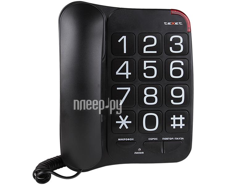 Телефон проводной TeXet TX-201 черный