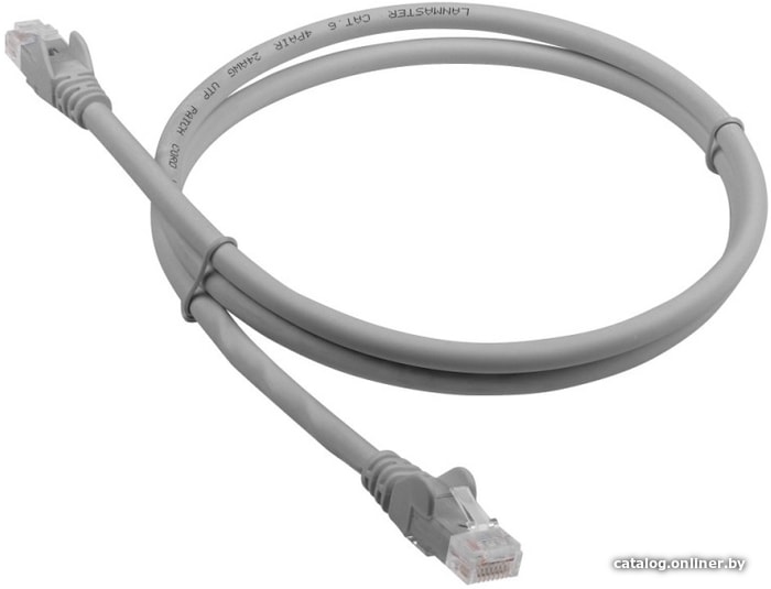 Патч-корд Lanmaster LSZH UTP кат.6, 1.0 м, серый LAN-PC45/U6-1.0-GY