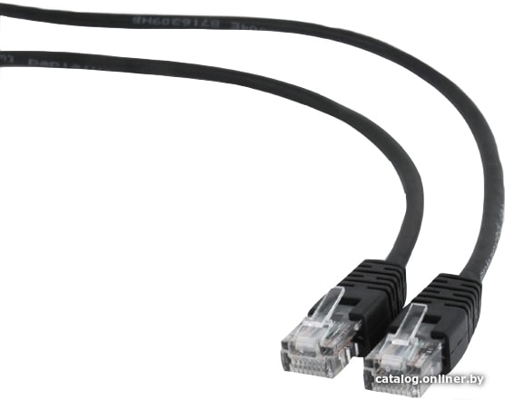 Патч-корд UTP Cablexpert PP12-1.5M/BK кат.5e, 1.5м, литой, многожильный (чёрный)