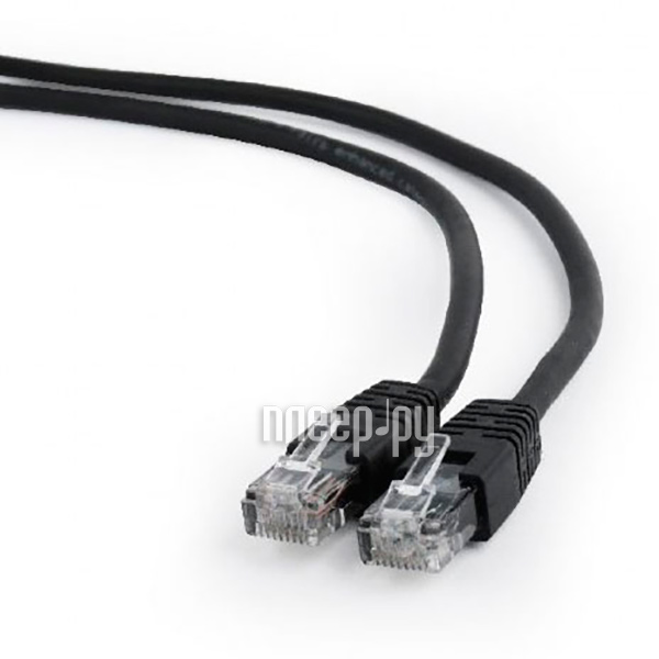 Патч-корд UTP Cablexpert PP6U-0.5M/BK кат.6, 0.5м, литой, многожильный (чёрный)