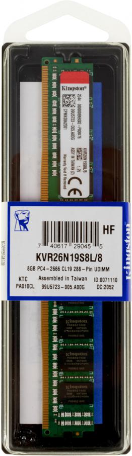 DDR4 8GB PC-21300 2666MHz Kingston ValueRAM (KVR26N19S8L/8) CL19