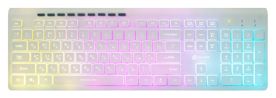 Клавиатура Oklick 490ML белый USB