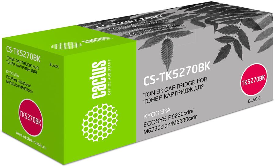 Картридж Cactus CS-TK5270BK Black для Kyocera Ecosys P6230cdn/M6230cidn/M6630cidn