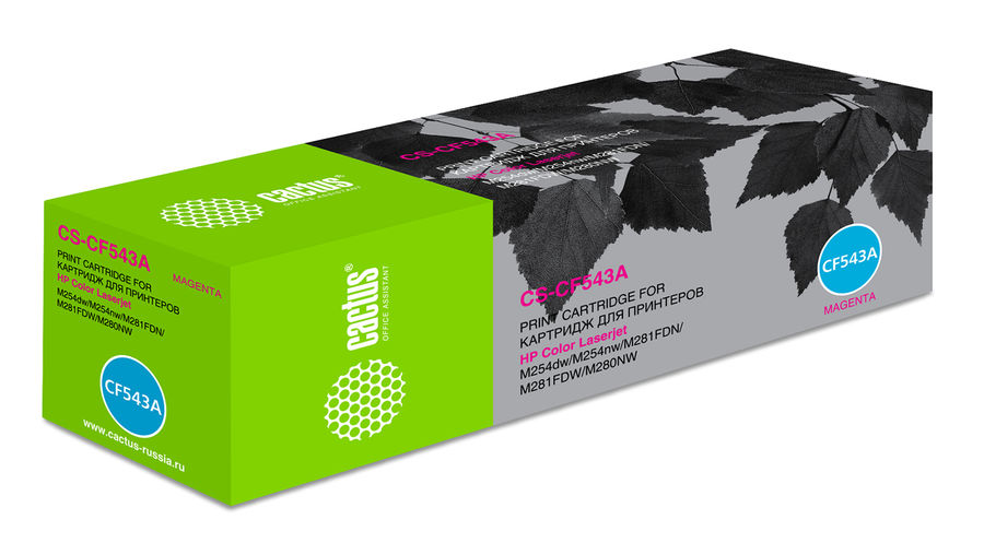 Картридж Cactus CS-CF543A Magenta для HP LJ M254dw/M280nw/M281fdn