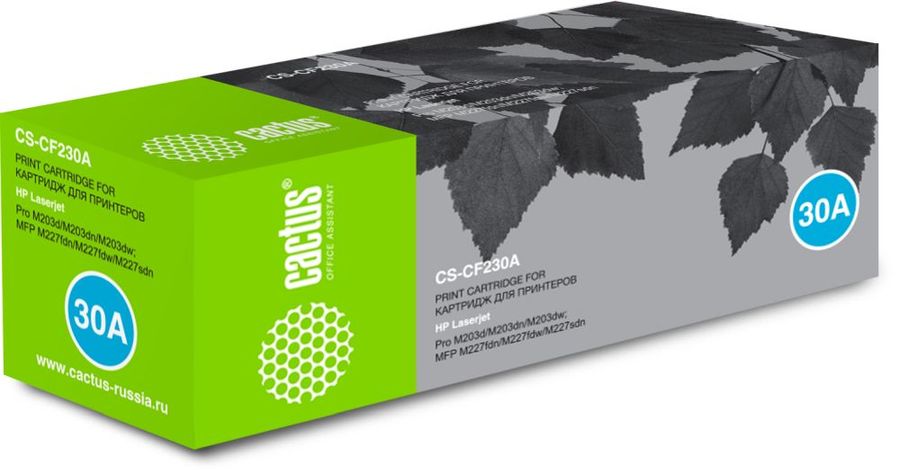 Картридж Cactus CS-CF230A Black для HP LJ 203/227